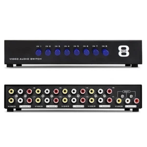 AV Switch Box Composite Selector 8 Port RCA Audio Video 8 In 1 Out To TV - Picture 1 of 9