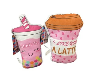 2-Set I like you a Latte and Bubble Tea Plush mini pillow 8" Plush Paradise toy - Picture 1 of 3