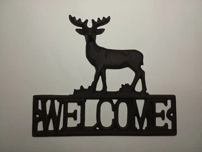 Welcome Sign for Door - Cast Iron Deer Shape - Image 1 of 4