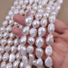 4-13mm White Baroque Fresh Water Pearls Loose Bead Strand Round Baroque