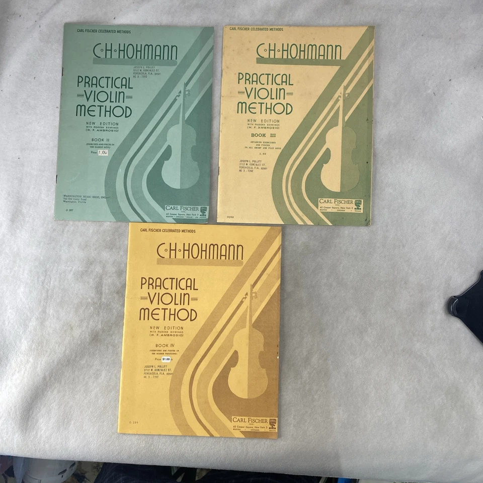 C. H. Hohmann Practical Violin Method Books 2, 3, 4  Vintage Carl Fischer - Image 1 of 4