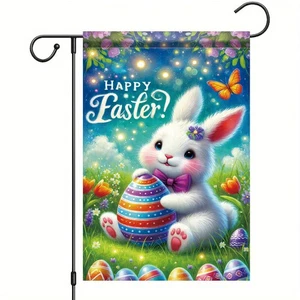 12x18 Zoll Ostern Haus Flagge vertikal doppelseitig groß Sackleinen für draußen - Bild 1 von 8