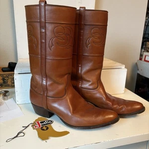RARO Justin Vintage D4785 Stivali Cowboy Uomo Ricevuta 9D 1988 JUST JUSTIN TEXAS - Foto 1 di 18