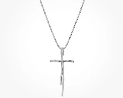 Silpada Sterling Silver ‘Organic Cross’ Pendant Necklace  Twig Branch New - Image 1 of 4