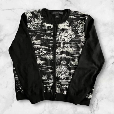 Cárdigan negro grande Josephine Chaus para mujer seda nailon medios mixtos Foto 1 de 4