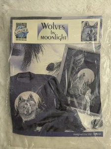 "Wolves by Moonlight" Cross Stitch 2 Designs Sweatshirt Frame KIT by S.M. Casper - Picture 1 of 10