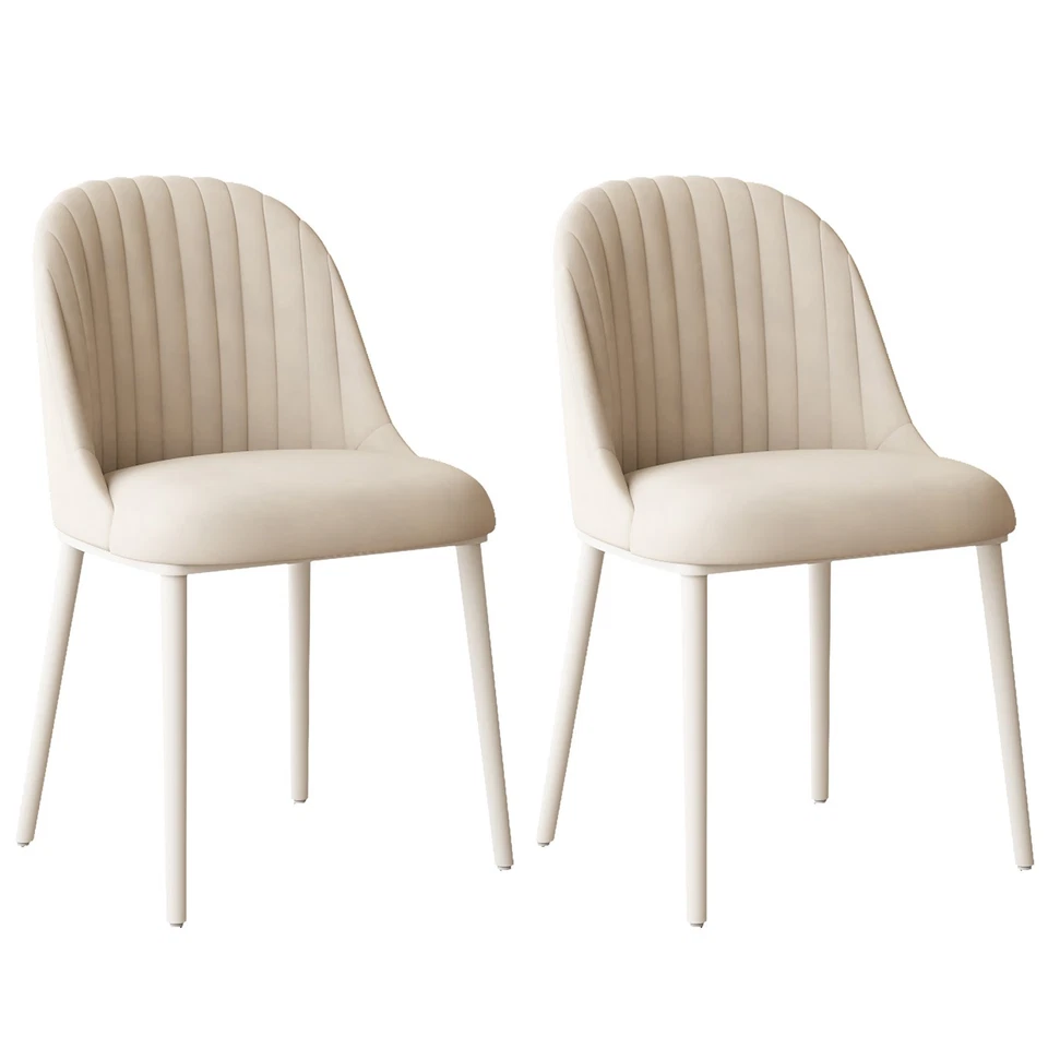 Conjunto de 2 cadeiras de jantar modernas de cozinha para sala de jantar sala de estar branca - Imagem 1 de 4