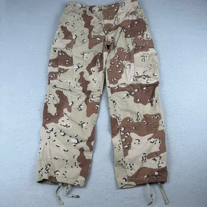 Vintage Military Pants Mens Medium Short Desert Combat Chocolate Chip 90s Cargo - Picture 1 of 16