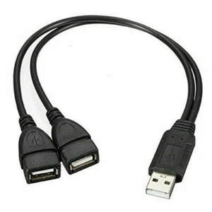 LOT USB 2.0 A Male To 2 Dual USB Female Jack Y Splitter Hub Cord Adapter Cable - Picture 1 of 1