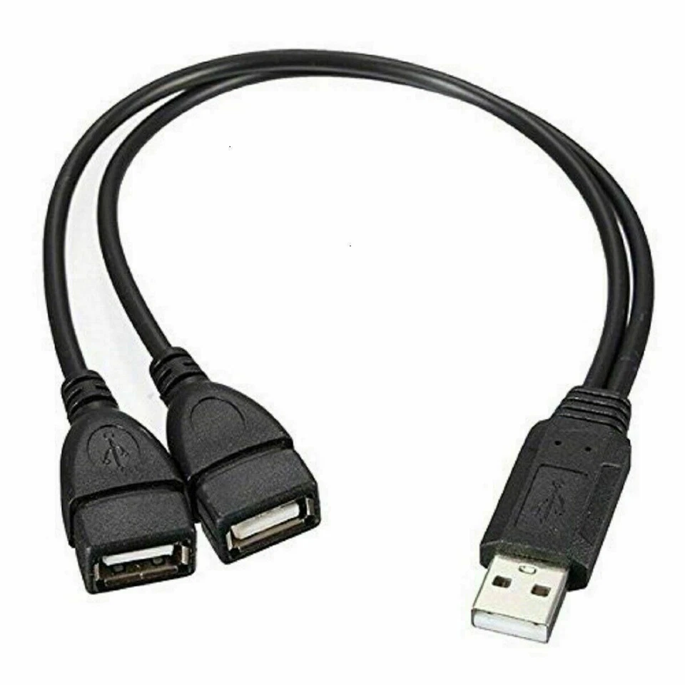 LOT USB 2.0 A Male To 2 Dual USB Female Jack Y Splitter Hub Cord Adapter Cable - Image 1 of 1