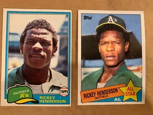 1981 Topps Rickey Henderson Oakland A’s #261 &1985 Topps AllStar #706 - Picture 1 of 1