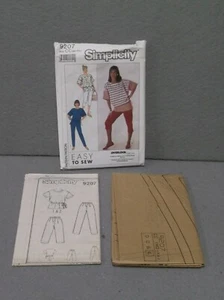 SIZE M - XXL UNCUT SIMPLICITY 9207 PATTERN Miss 1980s CAPRI PANTS KNIT TOP - Picture 1 of 2