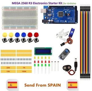 Starter Kit MEGA 2560 R3 Breadboard LED Jumper Kabel SG90 LCD Taste für Arduino - Bild 1 von 9