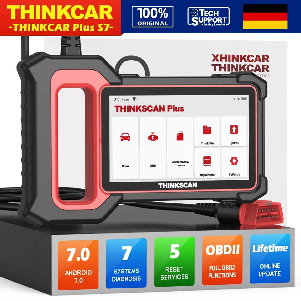 ThinkScan Plus S7 Diagnosegerät Scanner Profi KFZ OBD2 Auslesegerät ABS SRS ECM - Bild 1 von 4