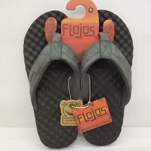 Flojos Xander 2.0 Flip Flop Thong Soft Dimple Cushion Mens Size 8 Gray Textured - Picture 1 of 9
