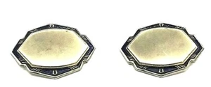 Antiguo puño decorativo tono dorado blanco esmalte negro 2 piezas Steampunk #OK908 - Imagen 1 de 2