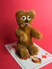 Schuco Miniature Janus Bear 2 Faced Jointed C1950s Cinnamon Mohair Germany 3.5"