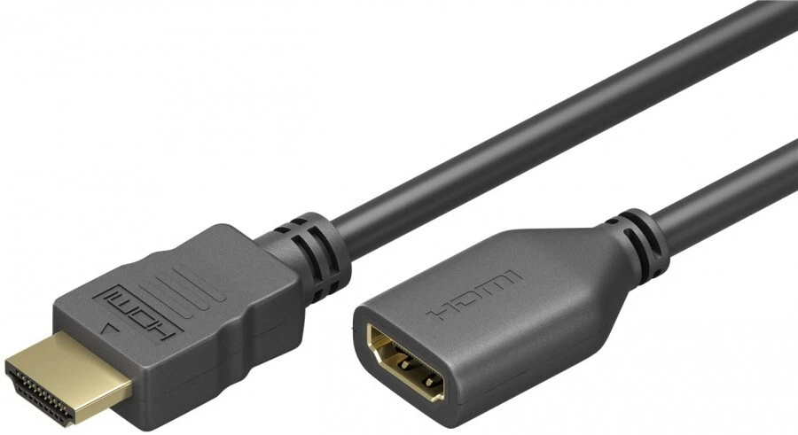 High-Speed-HDMI™-Verlängerungskabel mit Ethernet 4K/60Hz, schwarz, 0,5m - Bild 1 von 1