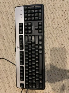 HP 434821-007 Black/Silver, USB Wired, Keyboard, - Picture 1 of 3