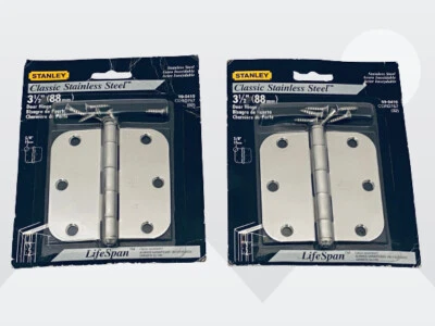 Stanley Lifespan Classic Stainless Steel Door Hinges 3.5" & 4" Choice of 4 - Image 1 of 2
