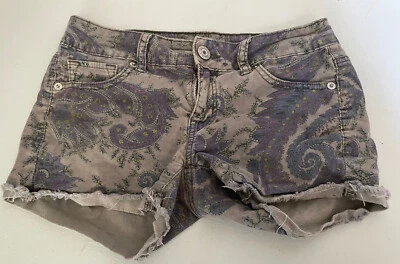 Pantalones Cortos American Eagle Tiro Bajo Elastizados Pana Paisley Corte Para Mujer Talla 0 Foto 1 de 4