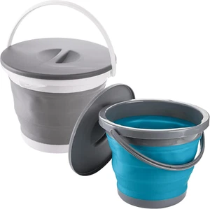 Bekith 2 Pack Collapsible Plastic Bucket with Locking Lid, 5L / 1.32 Gallon - Picture 1 of 12