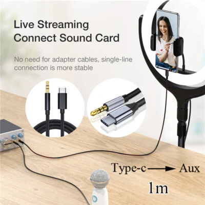 Heavy Duty Type C USB C to 3.5mm Jack Cable Car Stereo Audio Aux Adapter Heads 」 - Image 1 of 4