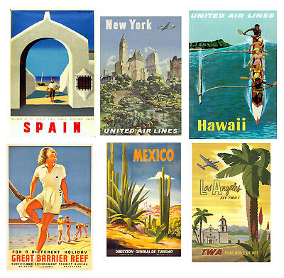Vintage Travel Posters Wall Art Prints A2 / A3 / A4 • 4.64£