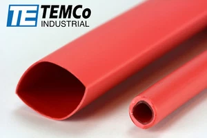8 Lot TEMCo 9/16" Marine Heat Shrink Tube 3:1 Adhesive Glue Lined 12" long RED - Picture 1 of 6
