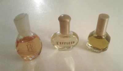 Tres perfumes vintage de viaje tamaño 1/8 oz EMERAUDE, TRUEELY LACE Y L'EFFEUR Foto 1 de 4