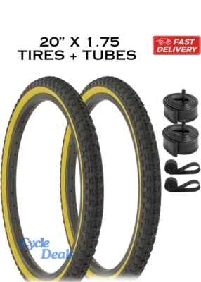 Juego de neumáticos de pared de 20" x 1,75 negro/goma, tubos, tiras de llanta DURO Freestyle BMX Foto 1 de 2