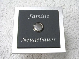 Klingelplatte Edelstahl 4 mm schwarz Design Verona Klingel Türklingel Taster - Bild 1 von 9