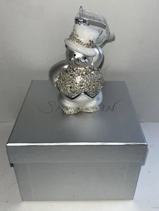 Pupazzo di neve glitter Valerie Parr Hill ornamento natalizio in scatola - Foto 1 di 6