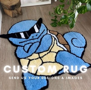 Custom Hand Tufted Rugs | Custom Shape Size Pokemon Logo Games Anime Rug - Picture 1 of 9