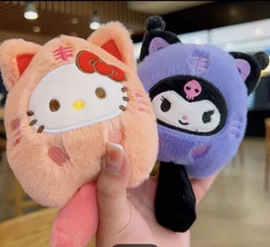 Sanrio Hello Kitty & Kuromi Plush Keychains - Picture 1 of 7
