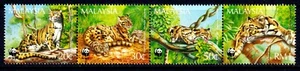 Malaysia 1995 Harimau Dahan - Clouded Leopard - WWF Mint MNH Set Strip SC 541a - Picture 1 of 1