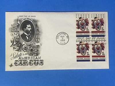 1966 FIRST DAY COVER - 5c - JOHN RINGLING SALUTE TO AMERICAN CIRCUS - Image 1 of 2