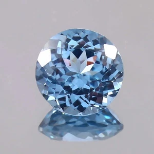 AAA Natural Flawless Brazilian certified Blue Aquamarine Loose Round Gemstone - Picture 1 of 5