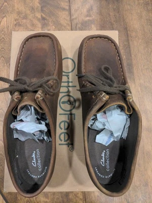 New Clark's Collection Women's Leather Chukka Shoes Size 11 M Brown Lace Up - Image 1 of 4