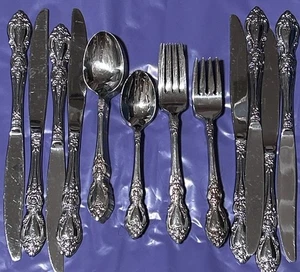 35 Teile Oneida WORDSWORTH Edelstahl glänzend USA Besteck Silberbesteck gebraucht gebraucht - Bild 1 von 13