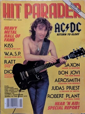 Hit Parader November 1985 AC/DC, Saxon, KISS ,Bon Jovi , Ratt, Dio, WASP- Rare!! - Image 1 of 4