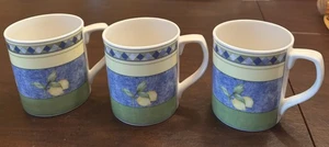 "Juego de 3 tazas de café CARMINA Royal Doulton 3 5/8"" patrón limón" - Imagen 1 de 6