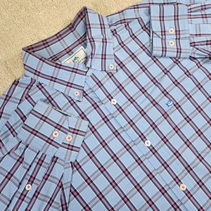 Southern Tide Shirt Mens Medium Plaid Button Down Classic Fit Long Sleeve Blue - Picture 1 of 10