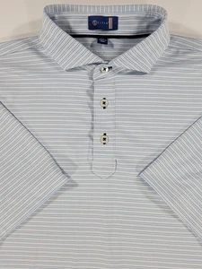 Stitch Shirt Herren M/L blau gestreift Performance Kurzarm Stretch Golf Polo - Bild 1 von 12