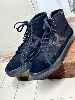 Zapatos de skate Huf Hupper negros/negros de lona/gamuza HUF DS OG difíciles de encontrar Foto 1 de 4