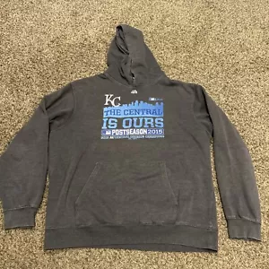 MLB Kansas City Royals Gray 2015 Hoodie Pullover Size XL Baseball B19 - Picture 1 of 4