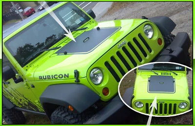 Decal Hood Blackout Graphic Pin Stripe - Fits 2007-2018 Jeep Wrangler - Imagem 1 de 2