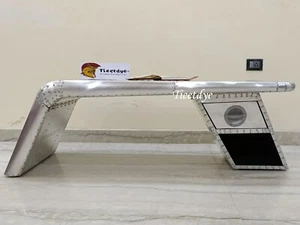 Aviator Wing Desk With One Drawer and One Shelve - Picture 1 of 10