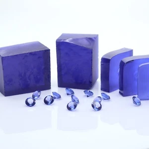 Artificial Tanzanite Blue Light Nano Crystal Heat Resistant Faceting Grade Rough - Picture 1 of 9
