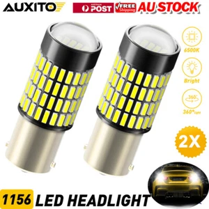 AUXITO 2X 1156 PY21W LED SIGNAL TURN BULB INDICATOR GLOBE AMBER NO HYPER FLASH - Picture 1 of 10